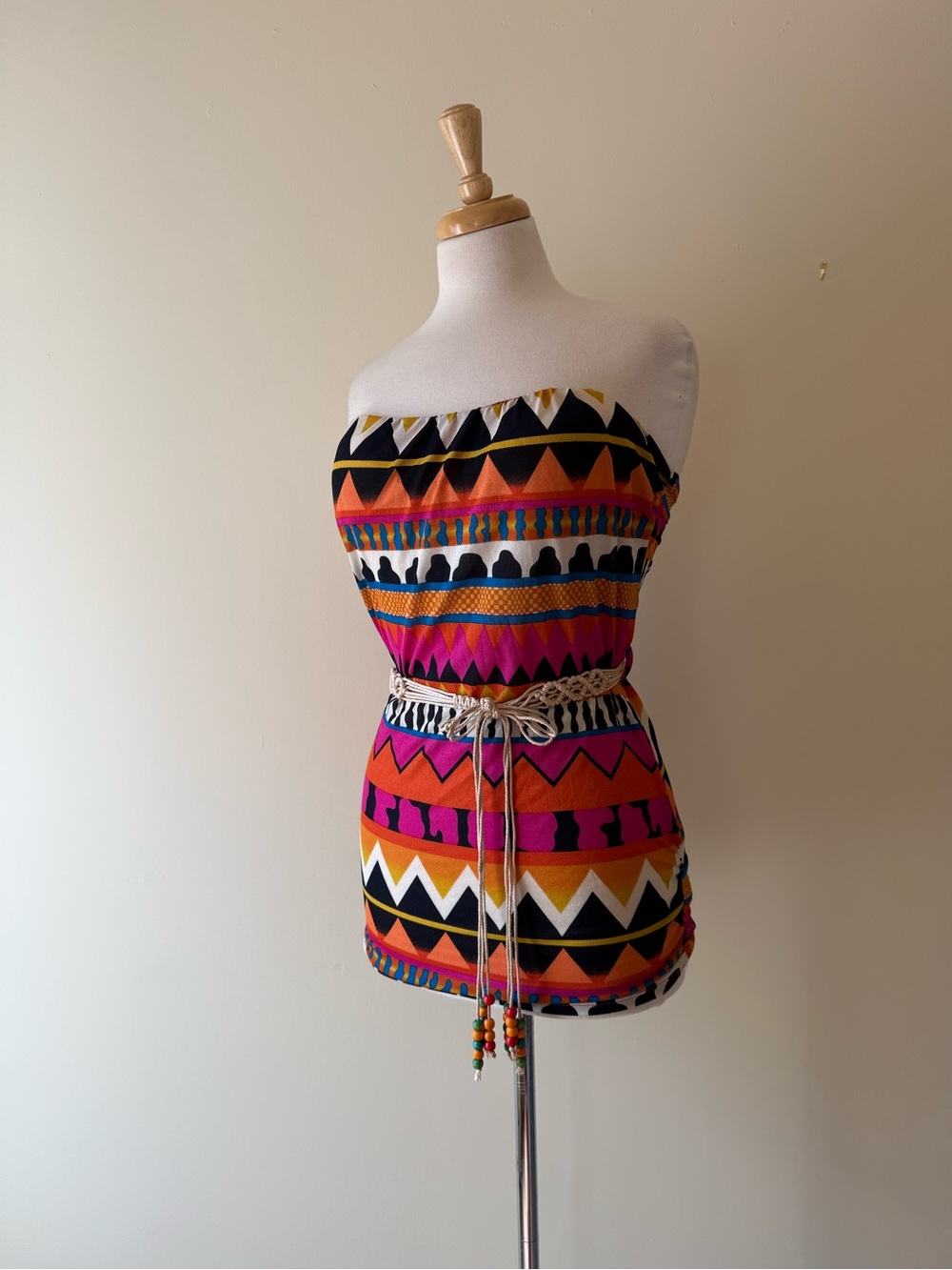 Chocolate USA Y2K Strapless Geometric Tube Top / Tunic